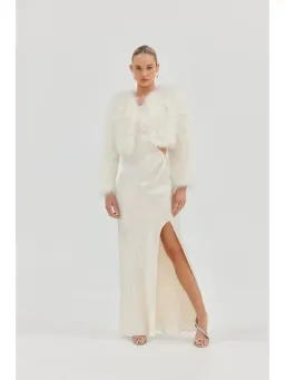 Bubish Luxe Bridal Manhattan Crop Jacket in Ivory Size XS / AU 6 for rent on The Volte - image 1