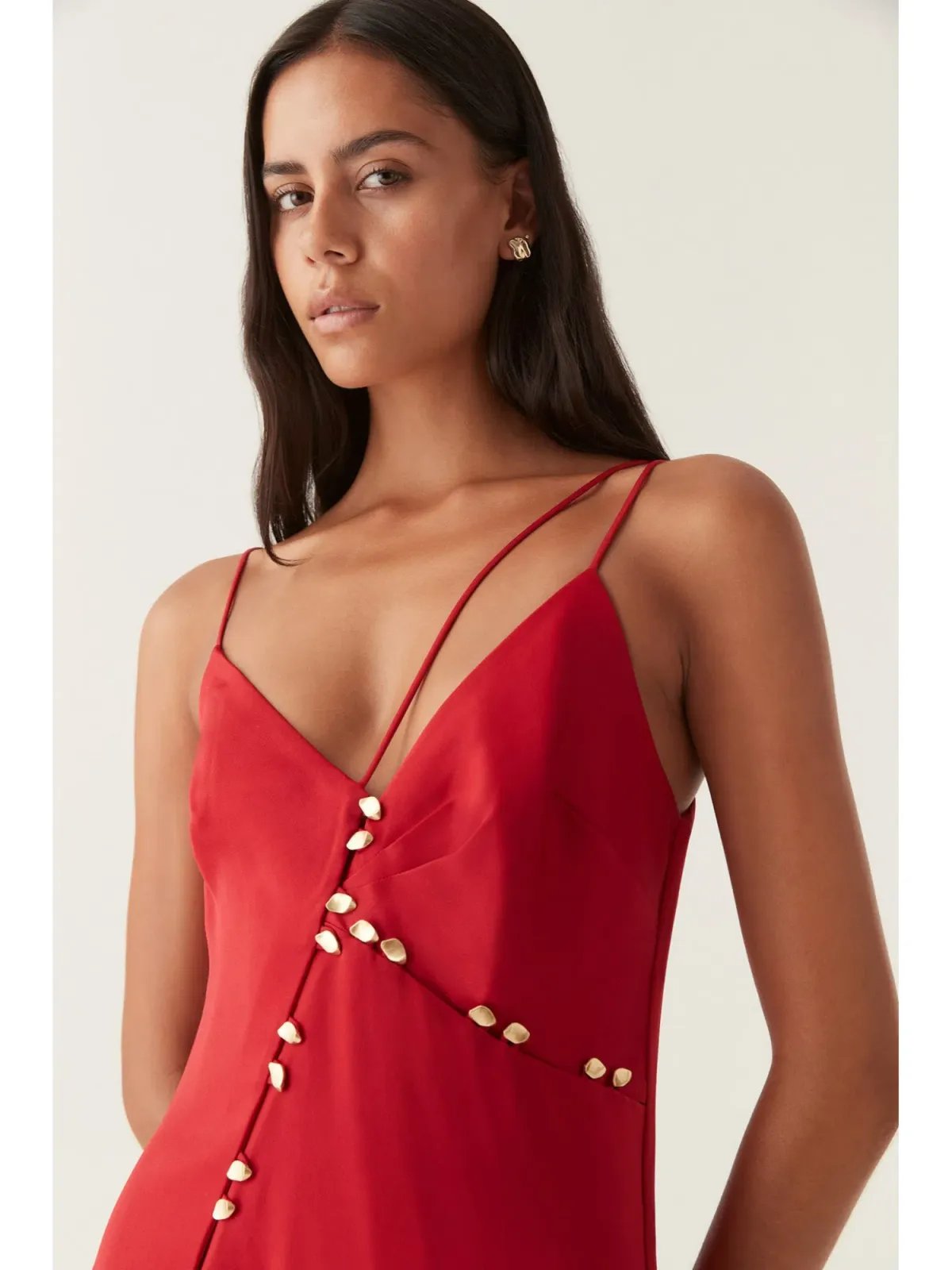 Aje Riddle Button Down Maxi Dress in Scarlet Red Size AU 8 - Image 3