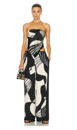 Sir the Label Realisme Pant & Scarf Top Black Print Size 2/ AU 10 for rent on The Volte - image 2