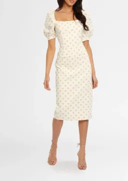 Pasduchas Clarion Fitted Midi Dress Print Size 10 for rent on The Volte - image 1