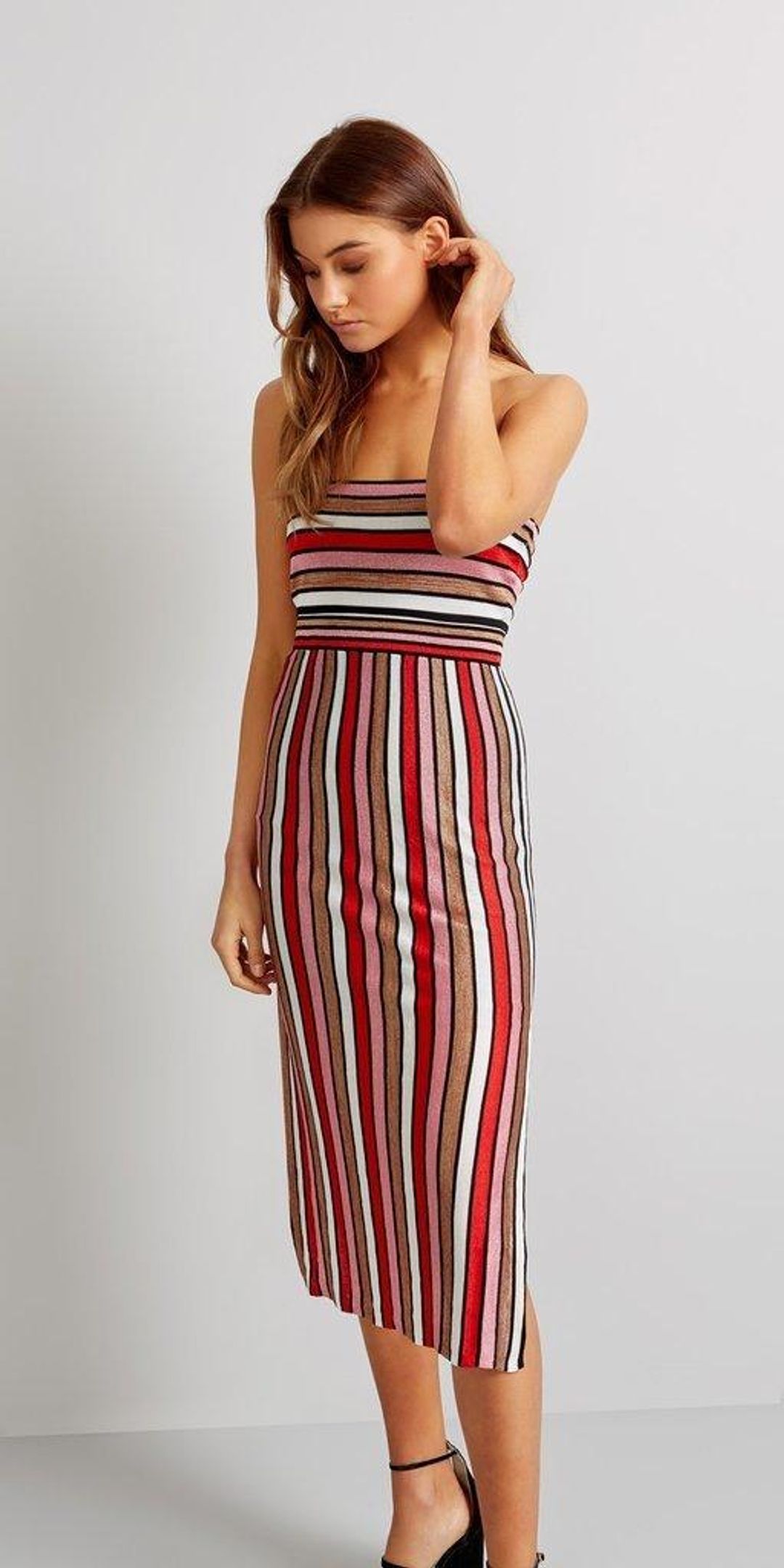 Kookai Puerto Rico Dress Red Stripe Size 8 for rent on The Volte - main image
