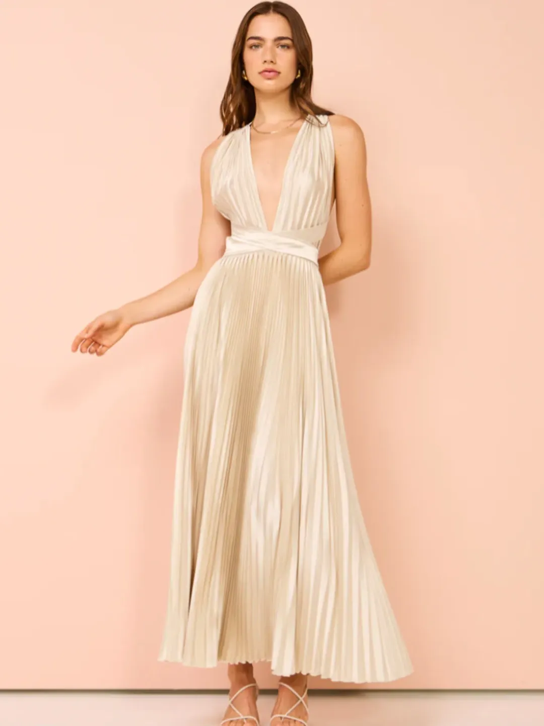 L'Idee Moderniste Gown Champagne Size AU 6 for rent on The Volte - main image