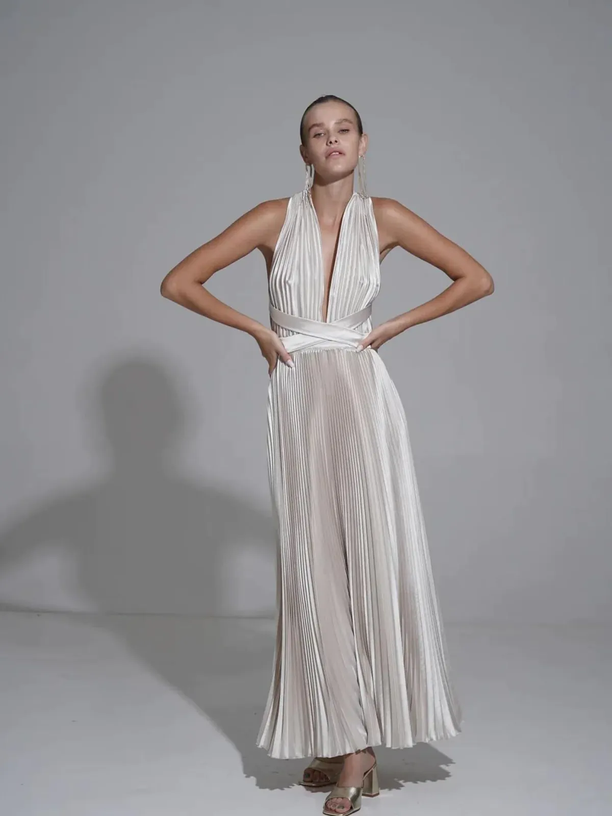 L'Idee Moderniste Gown Champagne Size AU 6 for rent on The Volte - main image
