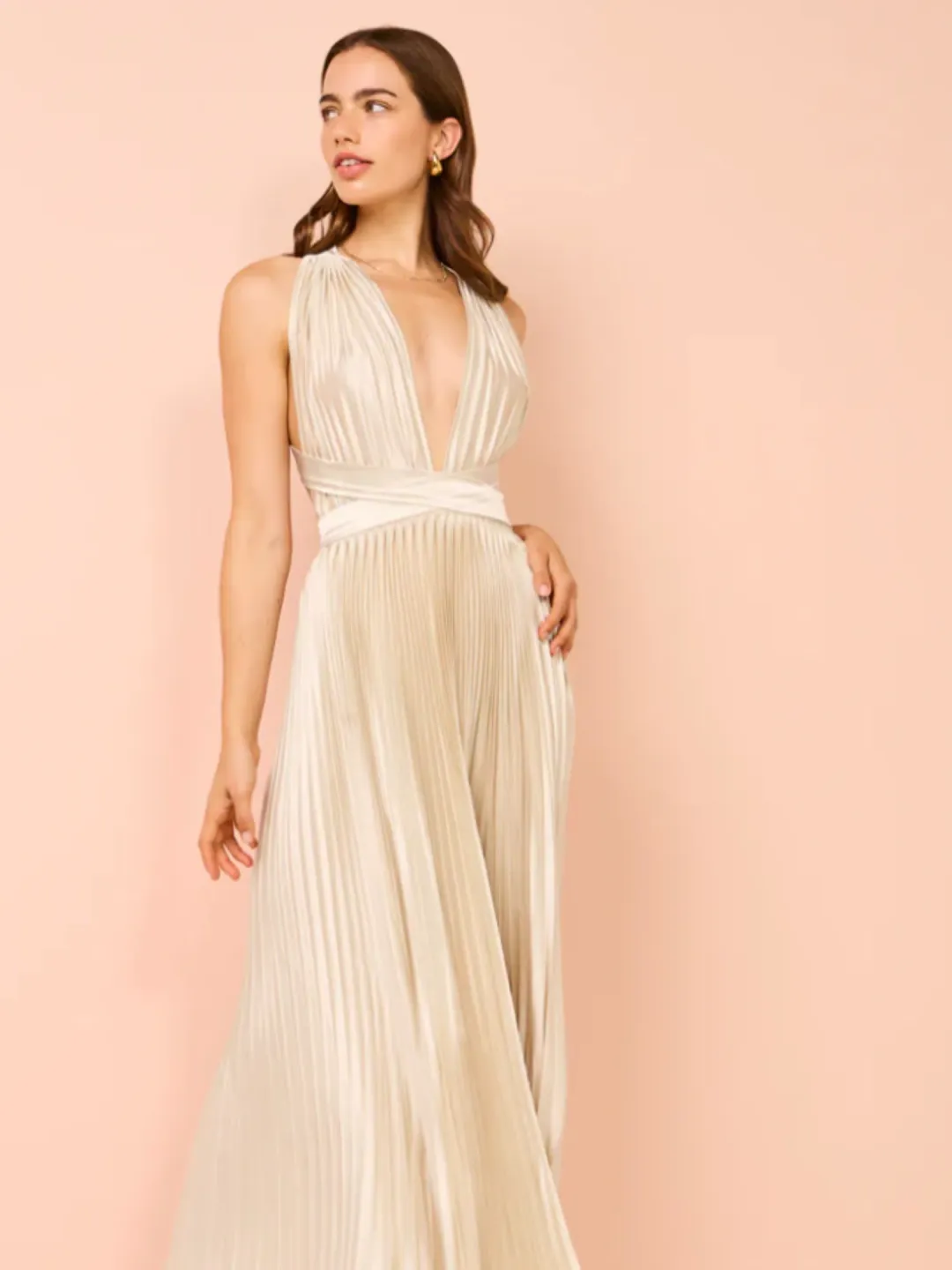 L'Idee Moderniste Gown Champagne Size AU 6 for rent on The Volte - main image