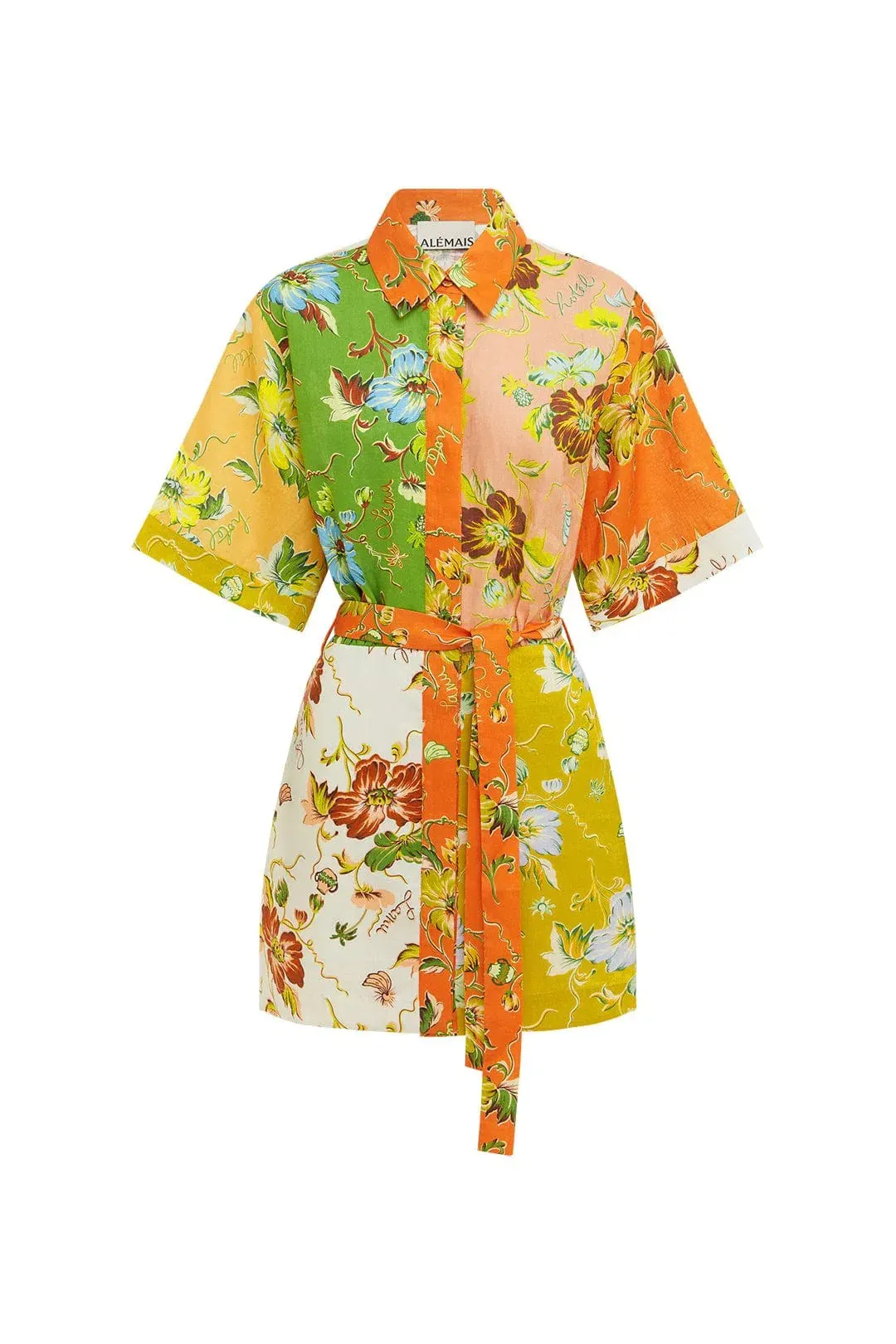 Alemais Hotel Lamu Spliced Mini Dress in Multi Size AU 16 for rent on The Volte - main image