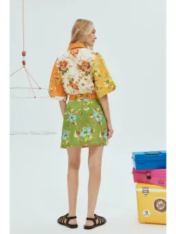 Alemais Hotel Lamu Spliced Mini Dress in Multi Size AU 16 for rent on The Volte - image 2