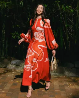Leo Lin Janelle Midi Dress Imperial Print Size AU 10 for rent on The Volte - image 1