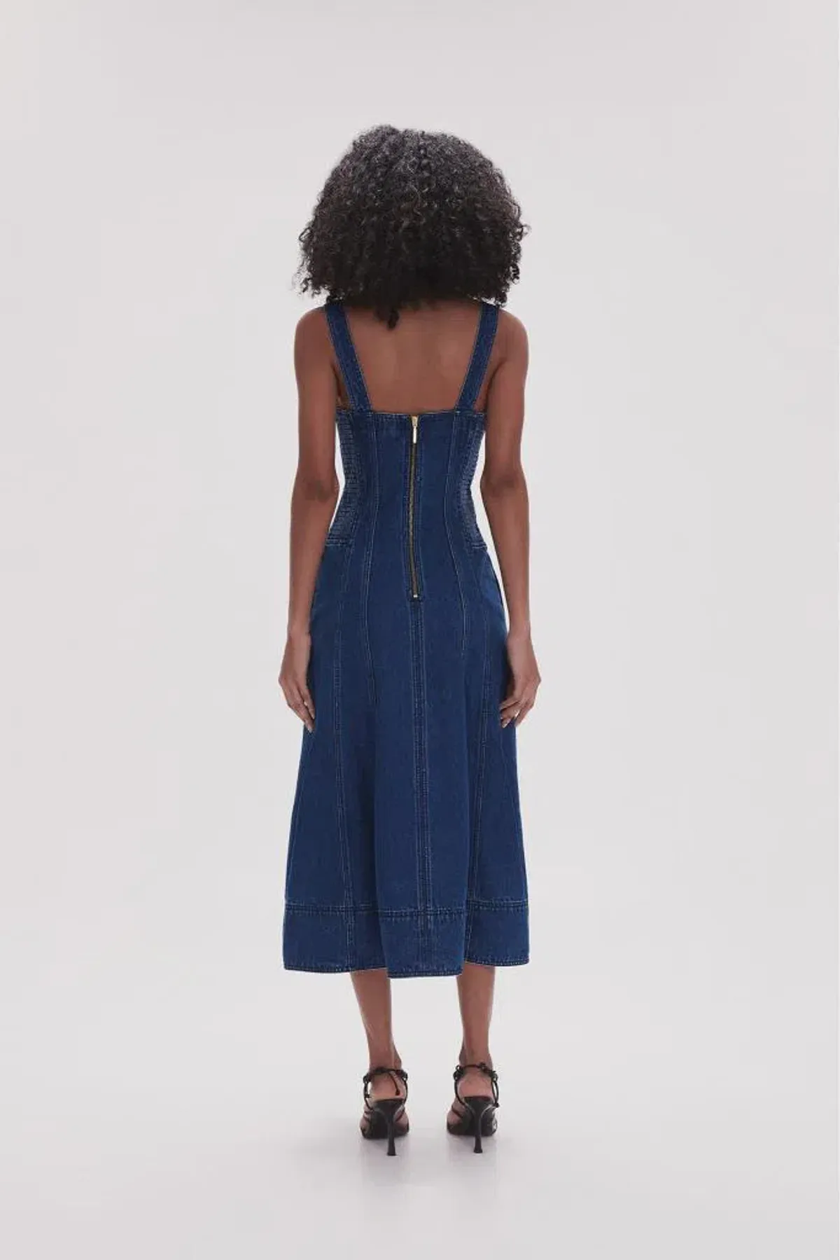 Aje May Denim Mini Dress in Dark Indigo Size AU 6 - Image 3