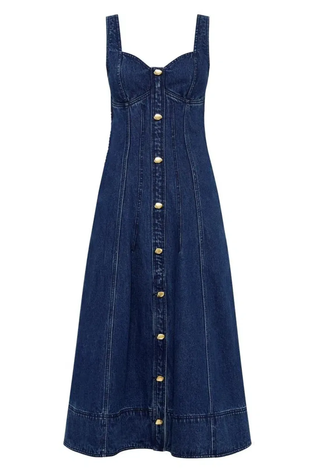 Aje May Denim Mini Dress in Dark Indigo Size AU 6 for rent on The Volte - main image