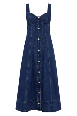 Aje May Denim Mini Dress in Dark Indigo Size AU 6 for rent on The Volte - image 4