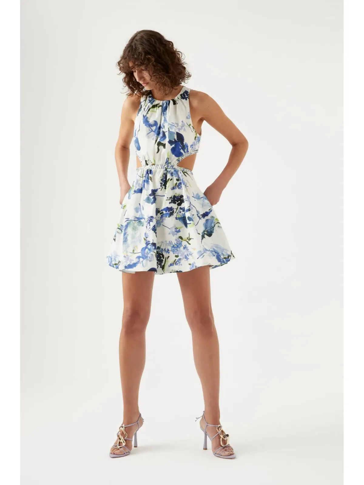 Aje Voyage Braided Cut Out Mini Dress Lavenders of Provence White Size AU 8 for rent on The Volte - main image
