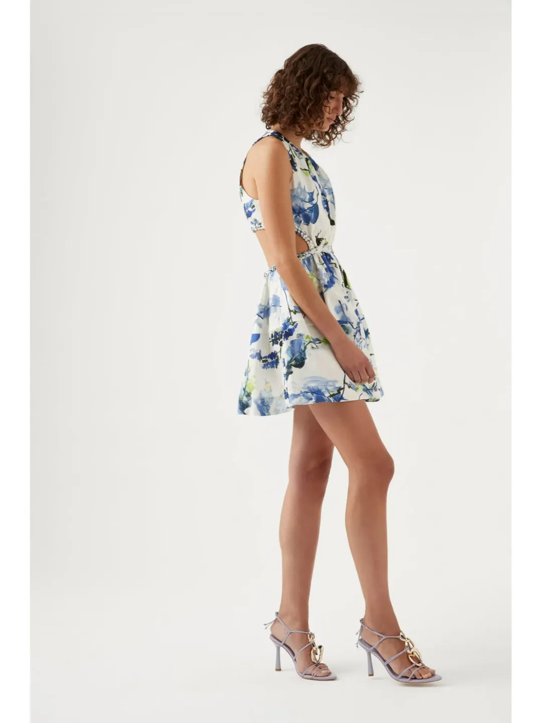 Aje Voyage Braided Cut Out Mini Dress Lavenders of Provence White Size AU 8 for rent on The Volte - main image