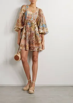Zimmermann Chintz Billow Mini Dress Floral Patch Size 1 / AU 10 for rent on The Volte - image 1