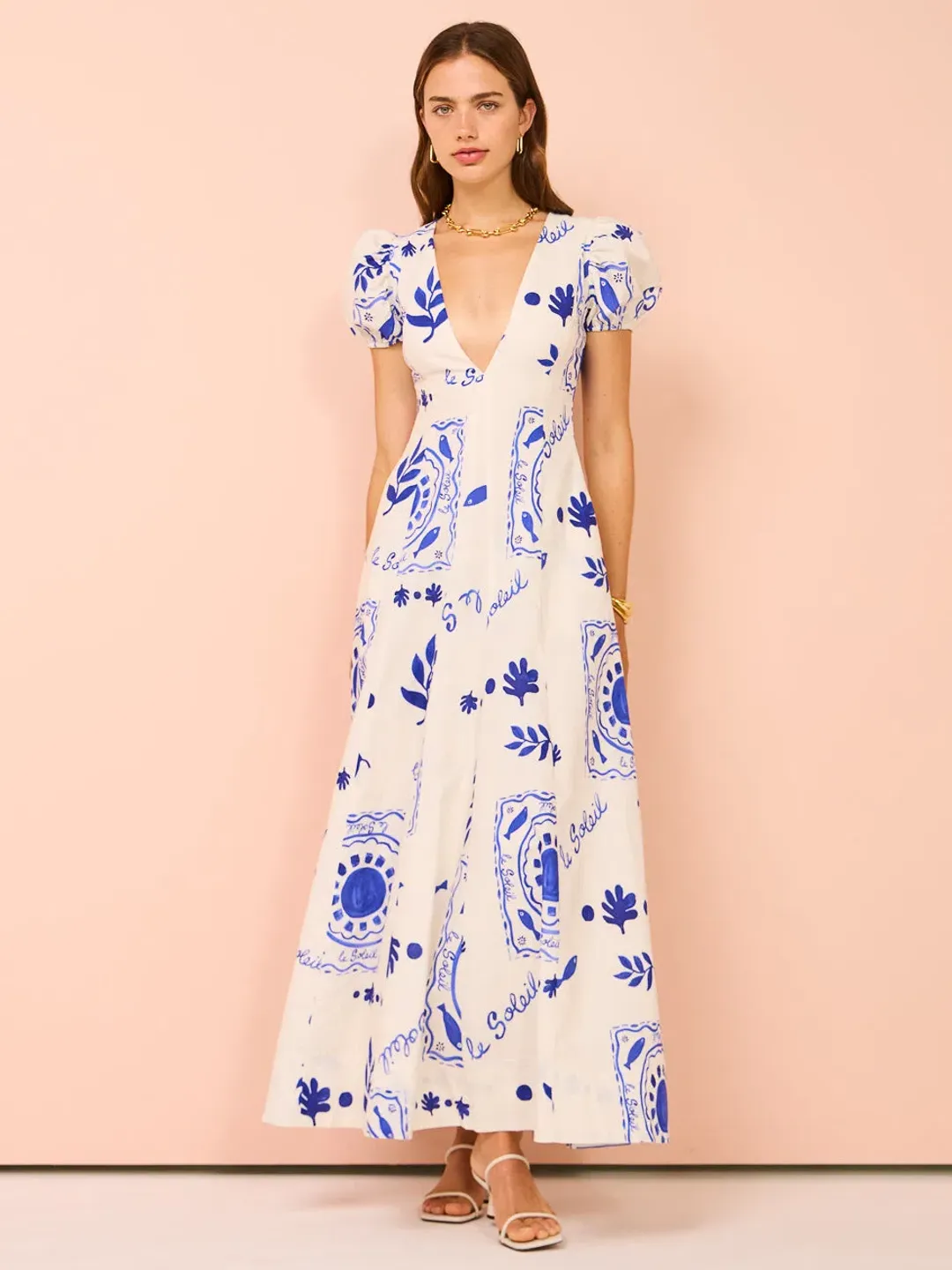 By Nicola Wavy Maxi Dress in Le Soleil Size 14 for rent on The Volte - main image