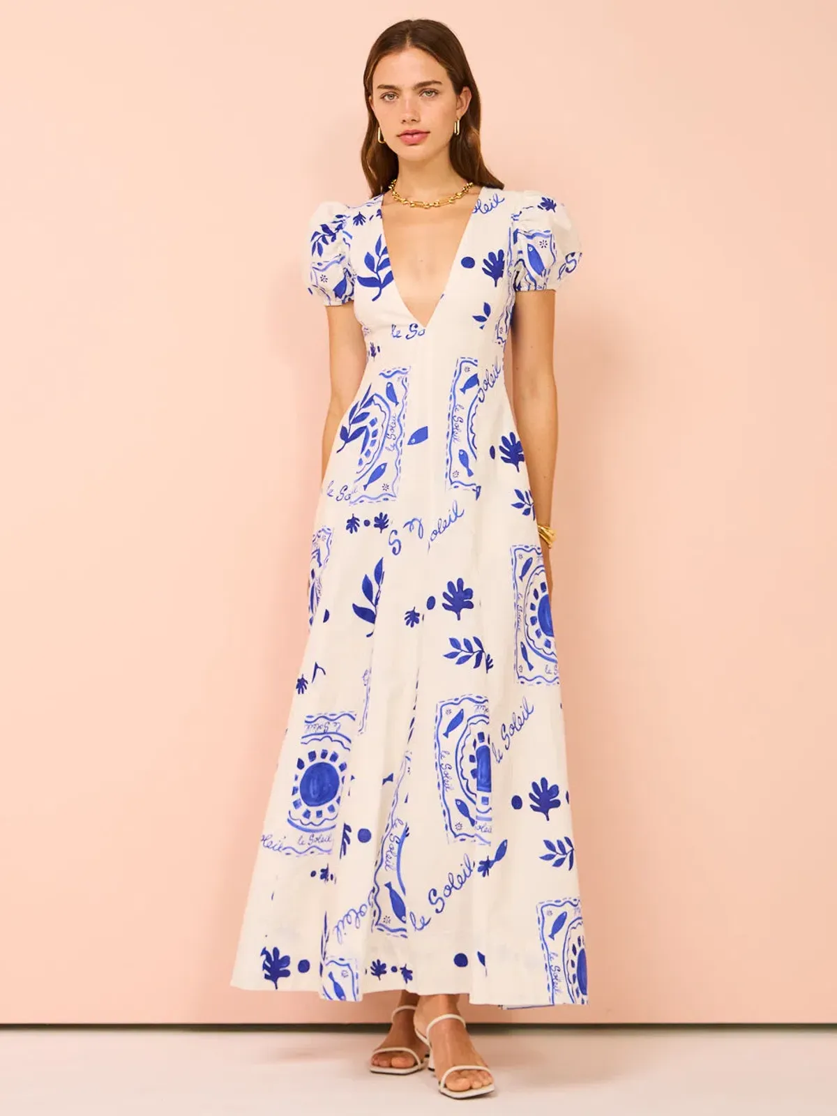 By Nicola Wavy Maxi Dress in Le Soleil Size 14 - Image 1