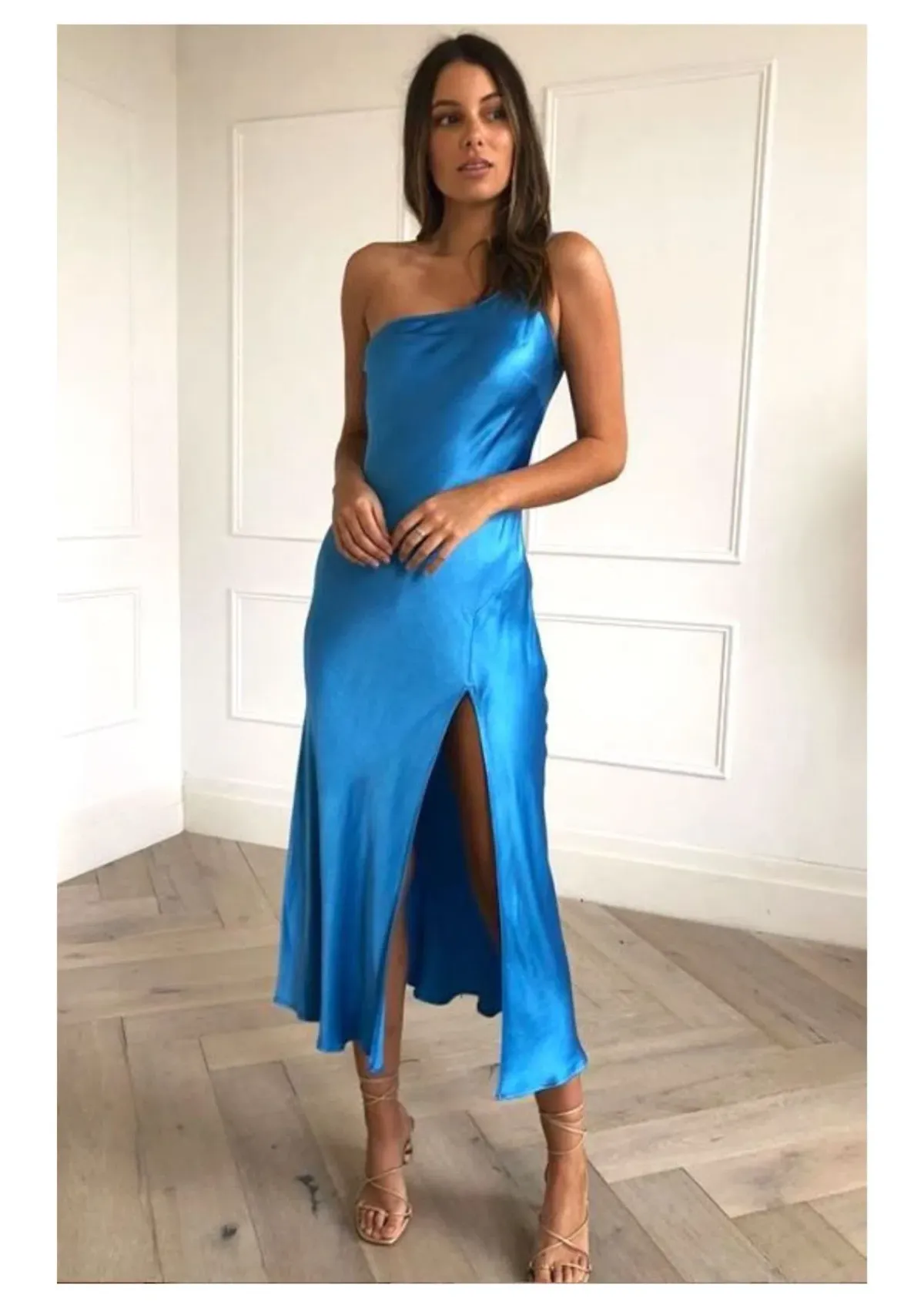 Bec & Bridge Frederic Asym Midi Dress Blue - Size 12 - Image 1