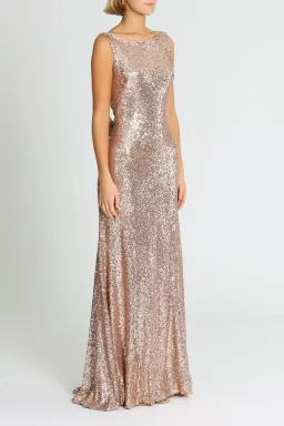 Theia Gemma Gown in Rose Gold Size 12 for rent on The Volte - image 2