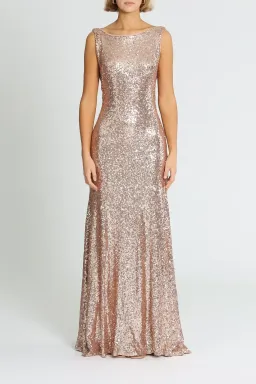 Theia Gemma Gown in Rose Gold Size 12 for rent on The Volte - image 1