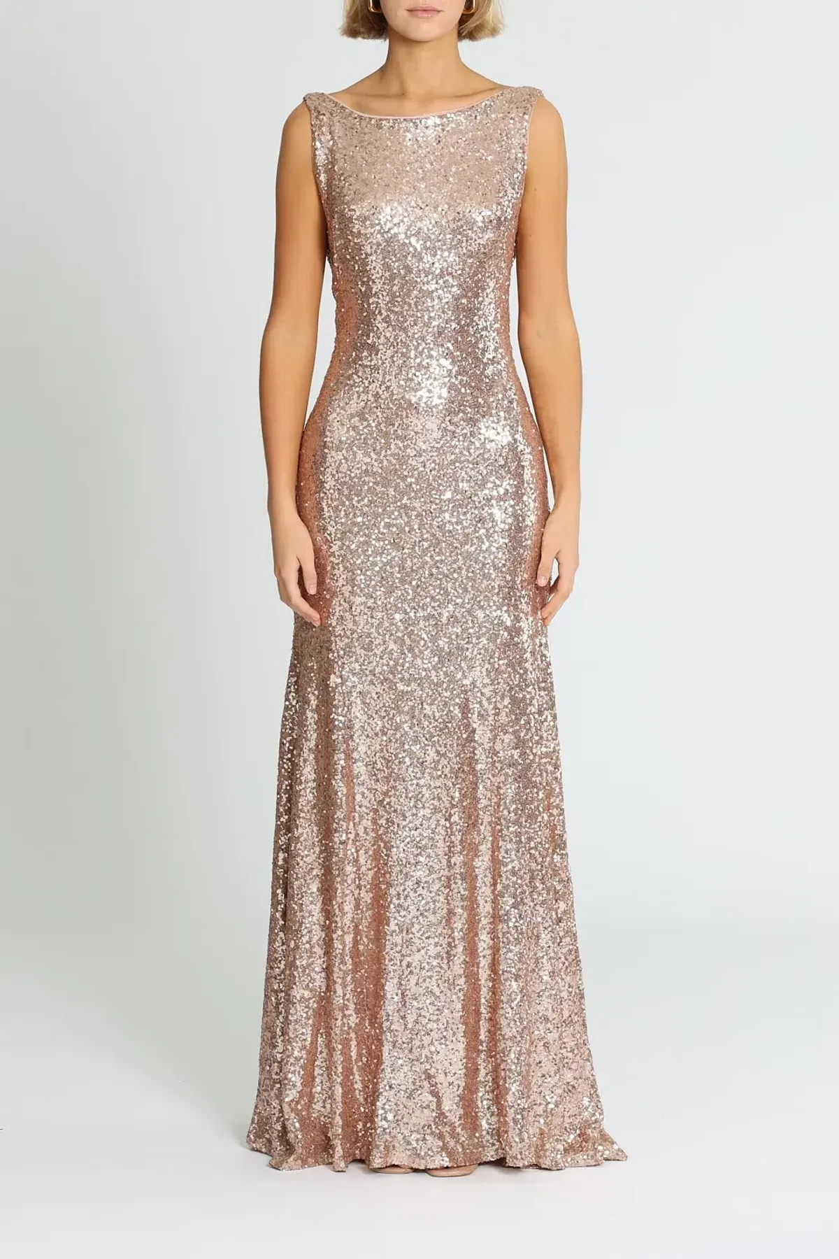 Theia Gemma Gown in Rose Gold Size 14 - Image 1