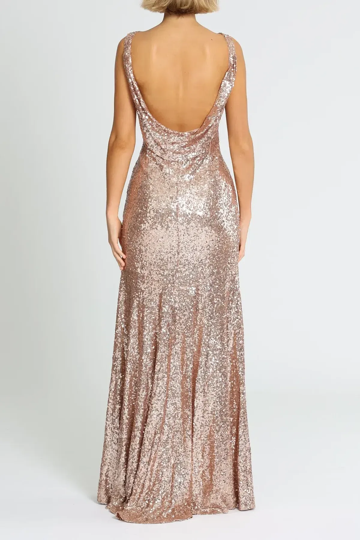Theia Gemma Gown in Rose Gold Size 14 - Image 3