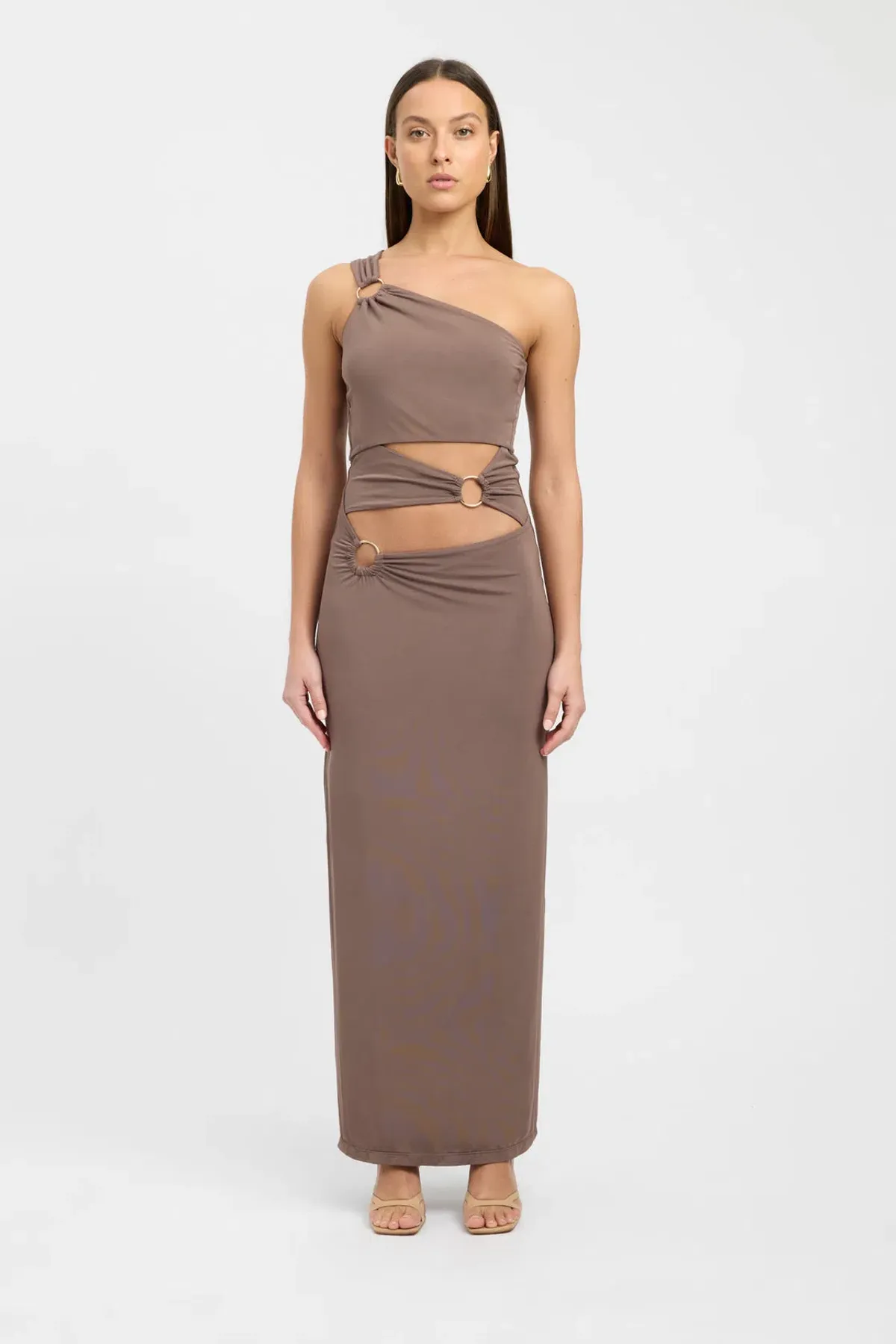 Kookai Sam Maxi Dress Walnut Brown Size 34 / AU 6 for rent on The Volte - main image