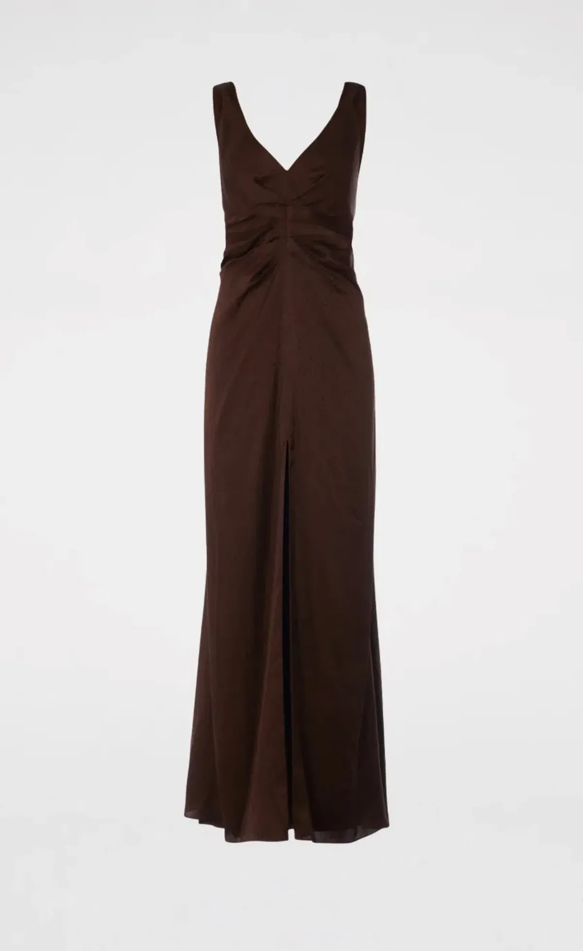 Scanlan Theodore Silk Jacquard Gown Chocolate Brown Size 12 - Image 5