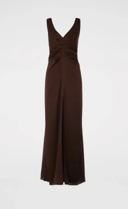 Scanlan Theodore Silk Jacquard Gown Chocolate Brown Size 12 for rent on The Volte - image 5