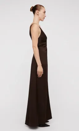 Scanlan Theodore Silk Jacquard Gown Chocolate Brown Size 12 for rent on The Volte - image 2