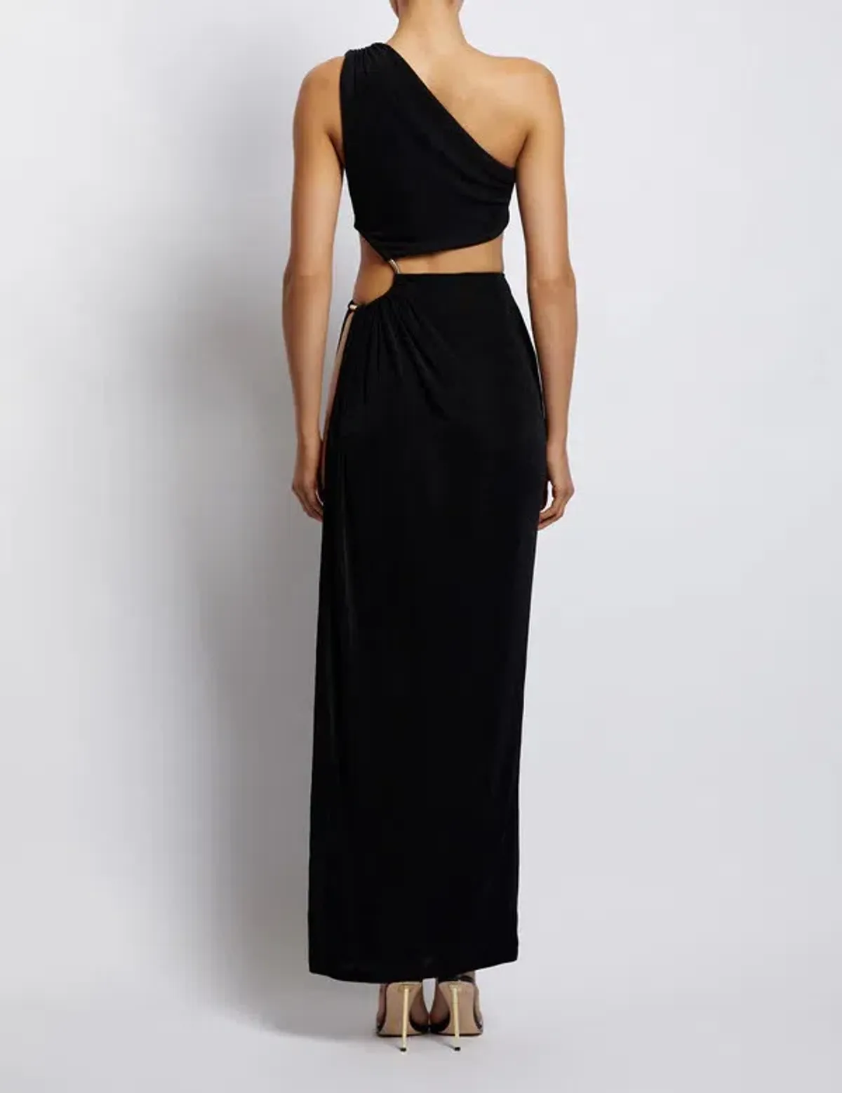 Meshki Paige Ruched Side Cut Out Maxi Dress in Black Size S / AU 8 - Image 3