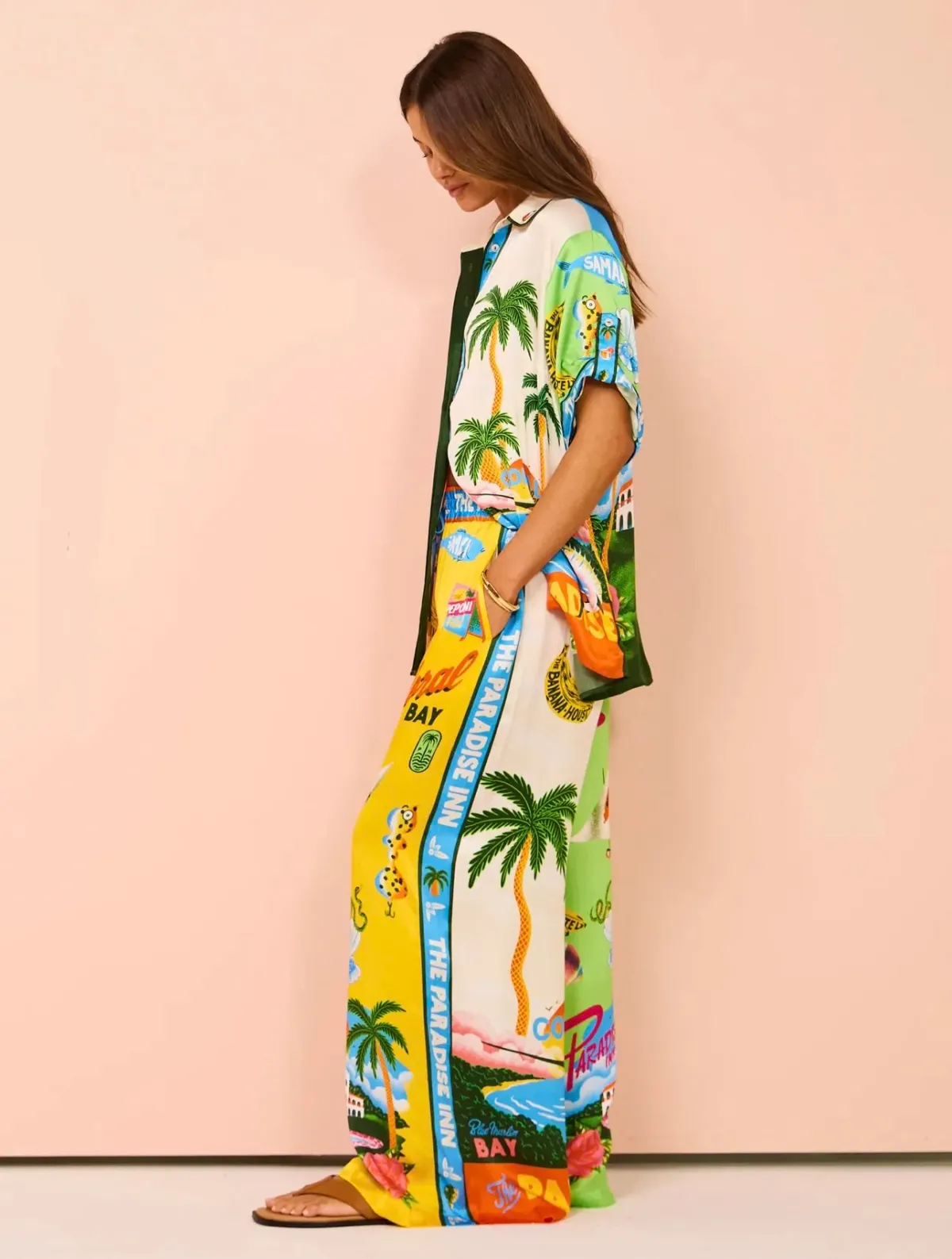 Alemais Paradiso Silk Shirt Size 6 & Pants Size 10 Set - Image 2