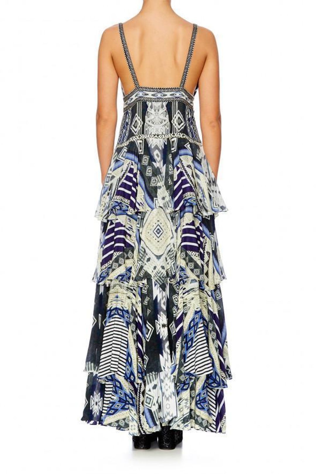 Camilla Tie The Knot Gathered Tiered Dress for rent on The Volte - main image