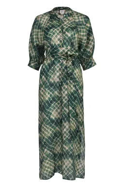 Husk Sabine Midi Dress Green Print Size 14 for rent on The Volte - image 4