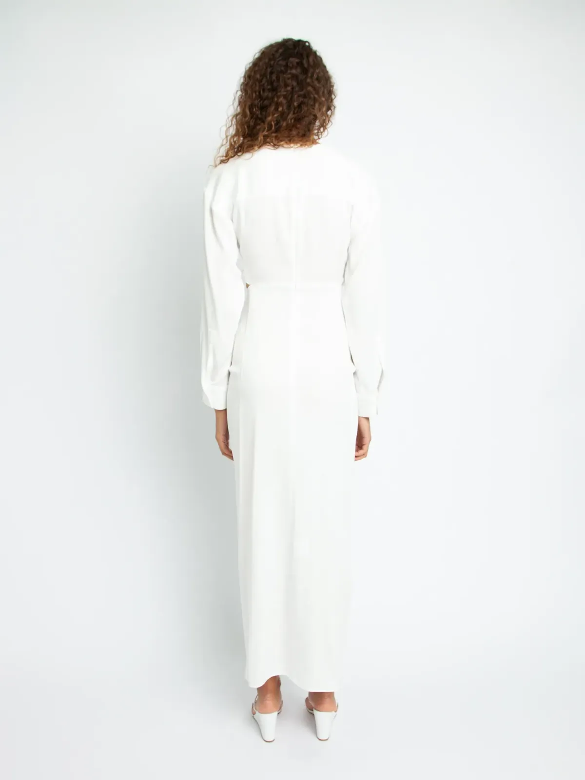 Christopher Esber Ruched Disconnect Shirt Dress White Size 10 - Image 2