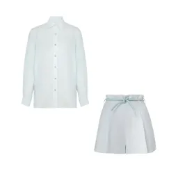 Zimmermann Natura Oversized Shirt in Size 0P / AU 6 and Short in Size 1 / AU 10 Set Mint for rent on The Volte - image 3