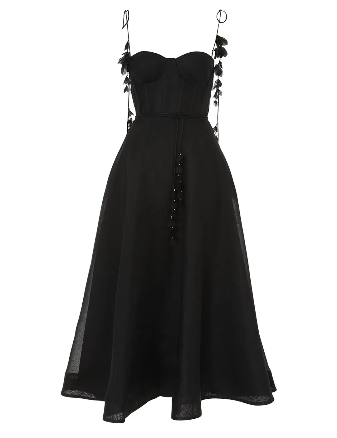 Zimmermann Natura Midi Corset Dress Black Size 0 / AU 8 for rent on The Volte - main image