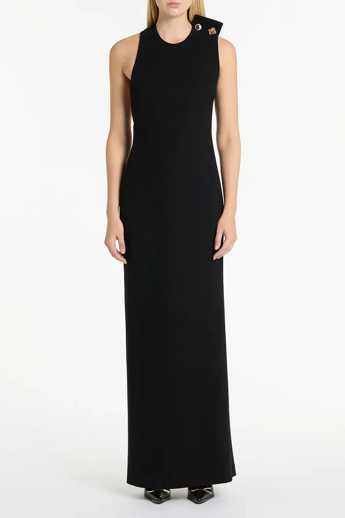 Carla Zampatti Crepe C Back Gown Black Size 6 - Image 2