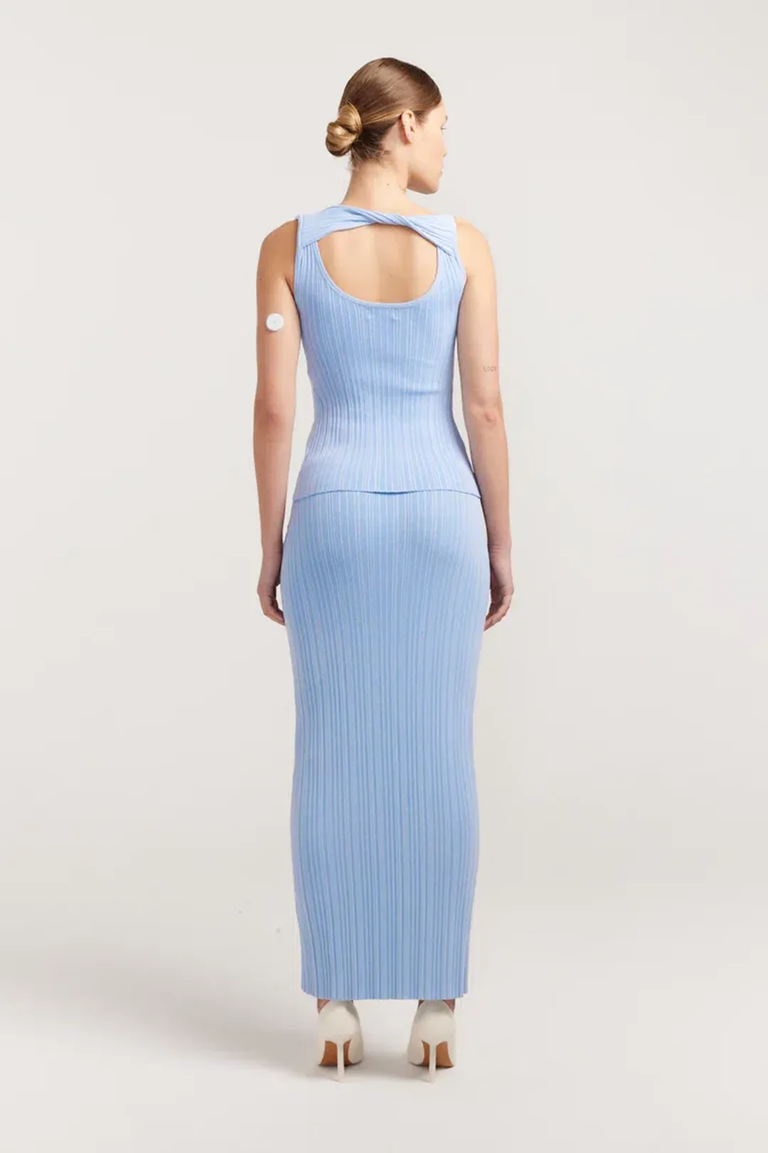 Henne Romee Knit Top & Skirt Set Cloud Blue Size 8 for rent on The Volte - main image