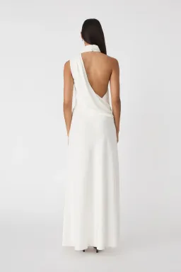 MISHA Constantina Satin Gown Ivory Size 8/S for rent on The Volte - image 2