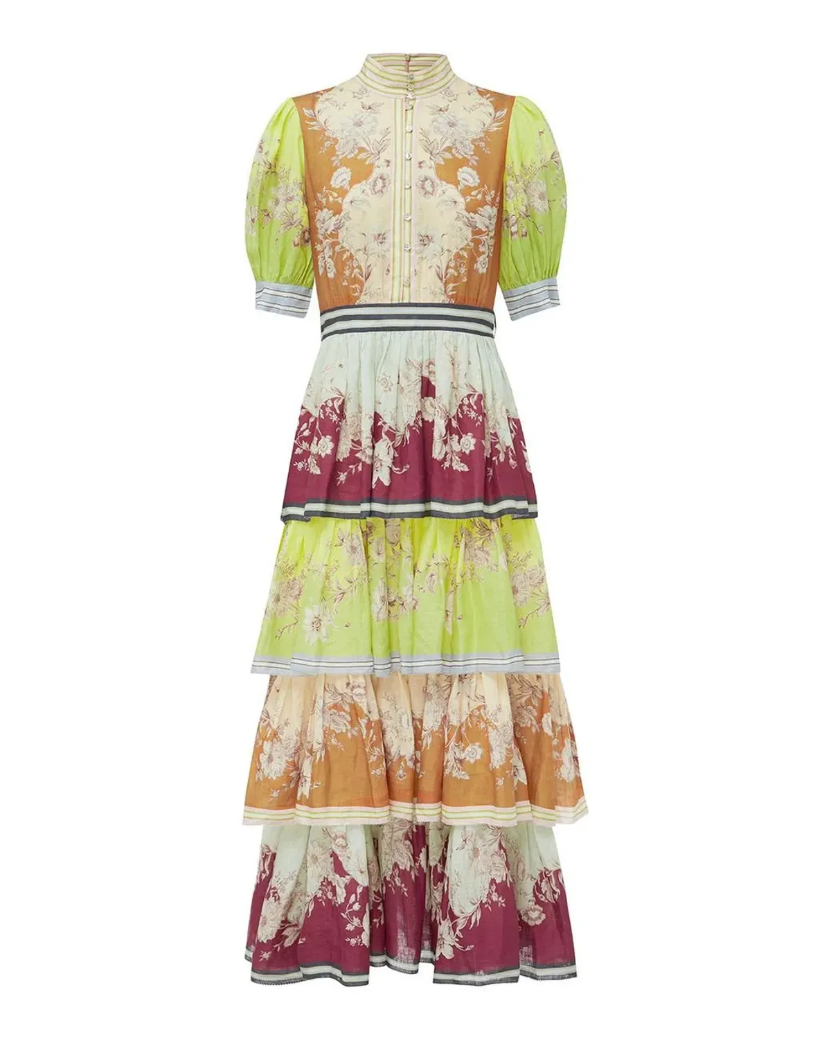 Alemais Marlow Frill Midi Dress in Multi Size 10 - Image 3