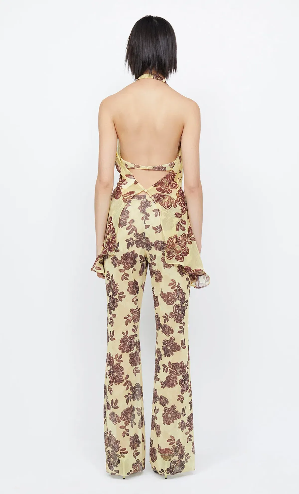 Bec & Bridge Malibu Bay Halter in Size 8 and Priya Pant in Size 10 Citrus Plum Floral - Image 3