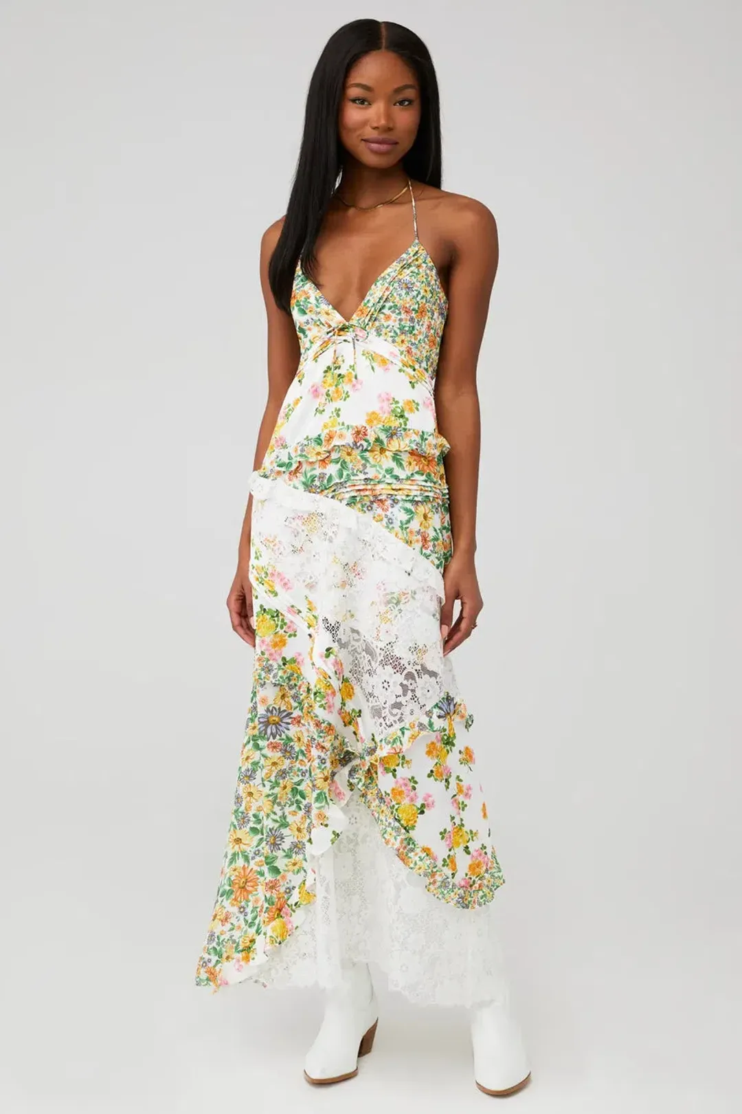 For Love and Lemons Rosalyn Dress Multi Floral Size S / AU 8 for rent on The Volte - main image