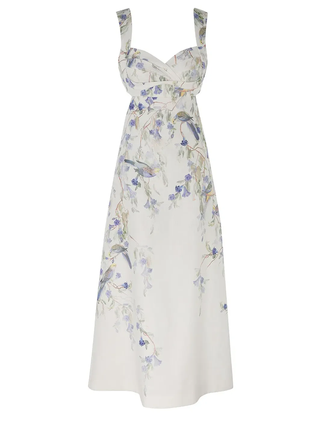 Zimmermann Natura Midi Dress Blue Birds Size 2 / AU 12 for rent on The Volte - main image