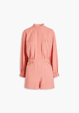 Zimmerman Appliquéd Cotton Playsuit Pink Size 4/ AU 16 for rent on The Volte - image 3