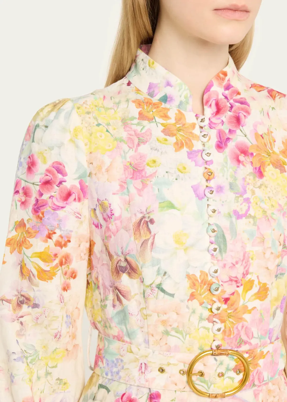 Zimmermann Natura Buttoned Mini Dress Floral Size 1 / AU 10 - Image 2