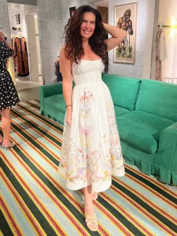 Zimmermann Natura Ruched Midi Dress Floral Size 0/ AU 8 for rent on The Volte - image 2