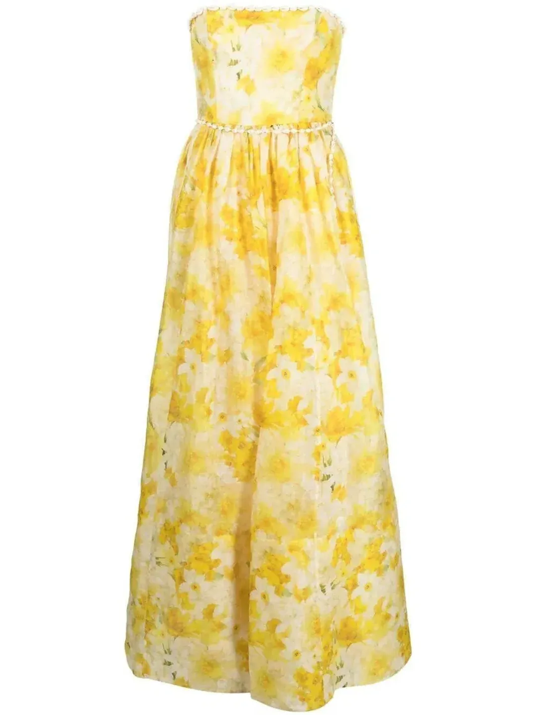 Zimmermann Wonderland Shell Embellished Silk Blend Gown Yellow Size 3 / AU 14 for rent on The Volte - main image