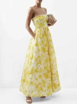 Zimmermann Wonderland Shell Embellished Silk Blend Gown Yellow Size 3 / AU 14 for rent on The Volte - image 4