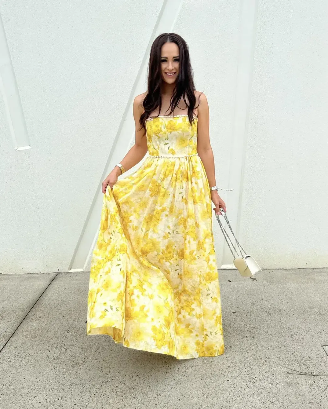 Zimmermann Wonderland Shell Embellished Silk Blend Gown Yellow Size 3 / AU 14 for rent on The Volte - main image