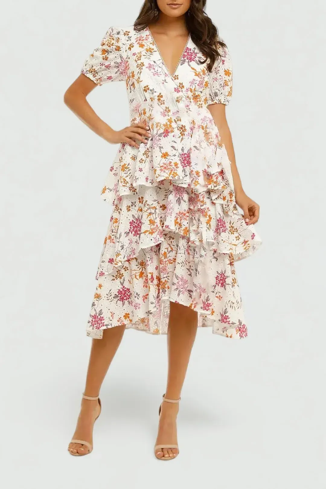 Talulah Jasmine Vines Midi Dress in Jasmine Vines Print Size 14 for rent on The Volte - main image