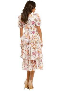 Talulah Jasmine Vines Midi Dress in Jasmine Vines Print Size 6 for rent on The Volte - image 3